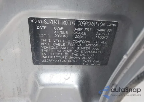 2012 Suzuki Kizashi Sport Gts from USA, damaged, VIN JS2RF9A63C6100100